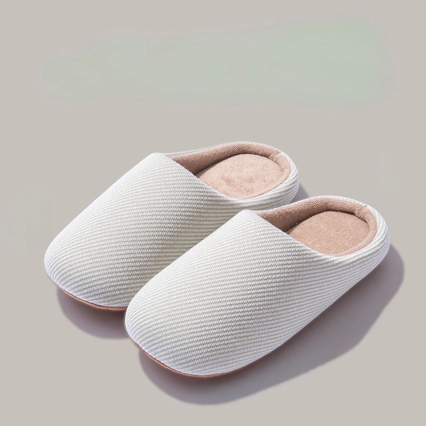 Soft Ribbed Cotton House Slippers