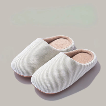Soft Ribbed Cotton House Slippers