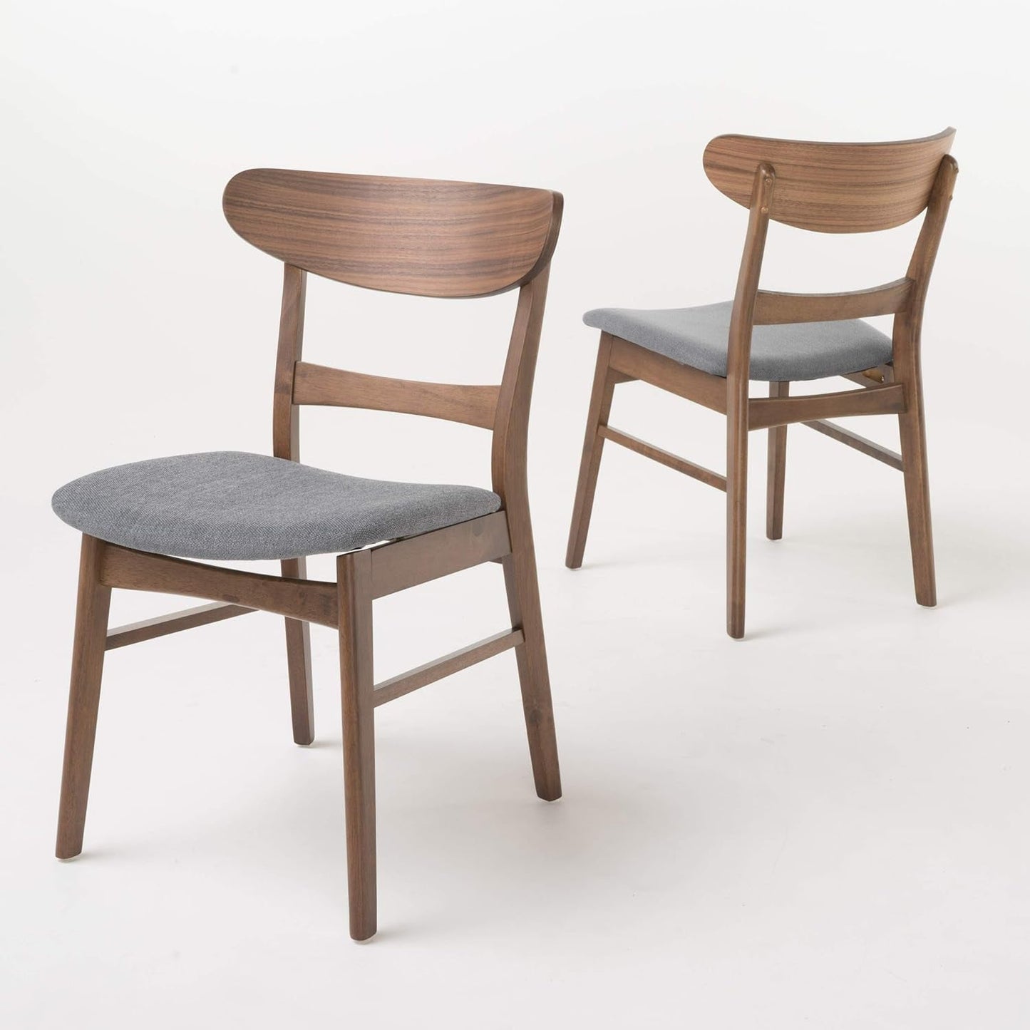 Christopher Knight Home Idalia, ensemble de 2 chaises de salle à manger, finition gris foncé/chêne