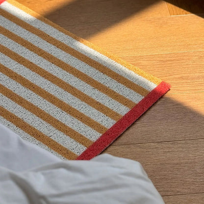 Textured Striped PVC Coil Accent Rug