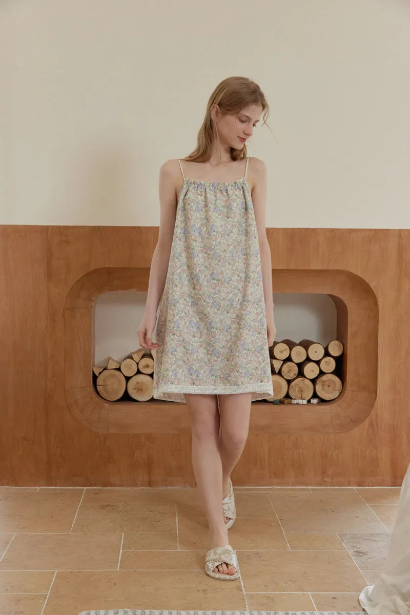 Soft Ditsy Floral Washed Cotton Slip Pajama