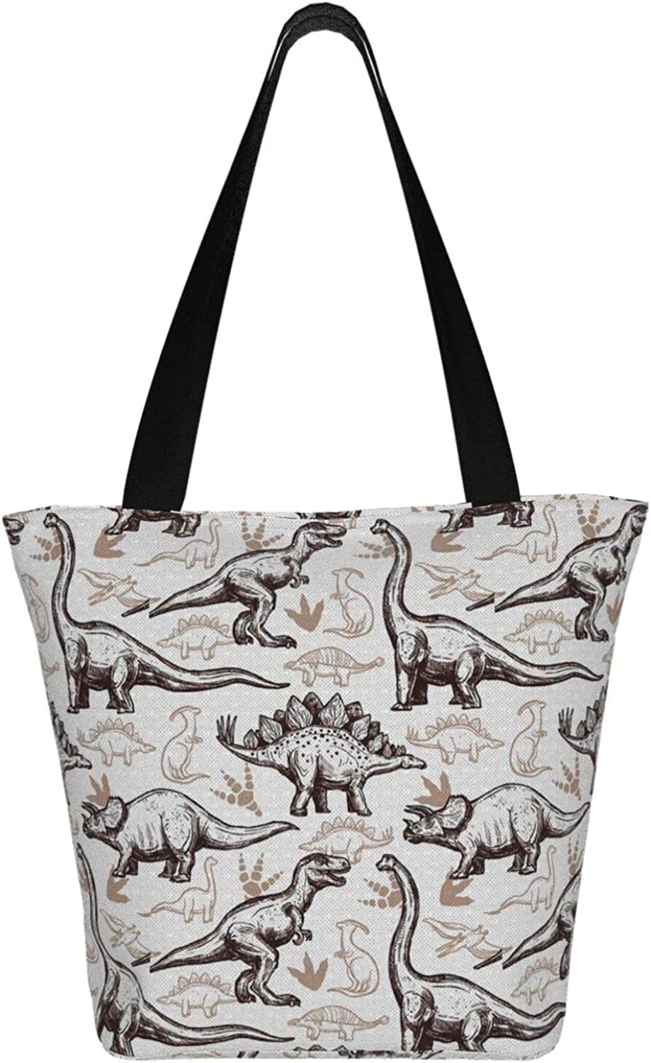 Antcreptson Dinosaurs Footprint Decorative Canvas Tote Bag for Woamen Travel Work Shopping Grocery Top Handle Purses Large Totes Reusable Handbags Cotton Shoulder Bags Home & Kitchen Kitchen & Dining Luggage & Bags Reusable Grocery Bags Shopping Totes Storage & Organization Travel & To-Go Food Containers