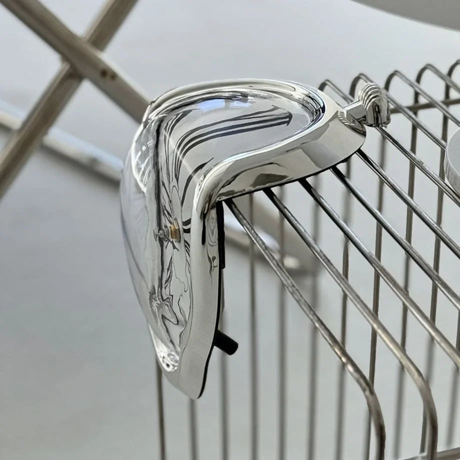 Surrealist Melting ABS Table Clock, Dali-Inspired Shelf Decor