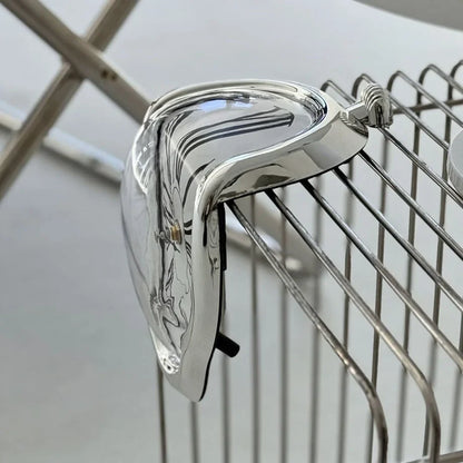 Surrealist Melting ABS Table Clock, Dali-Inspired Shelf Decor