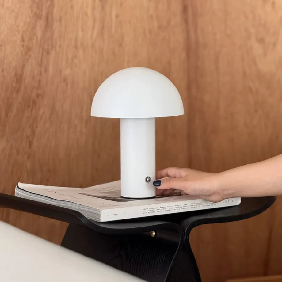 Matte Minimalist Metal Mushroom Table Lamp
