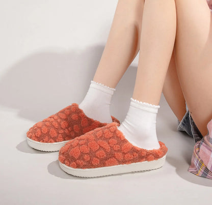 Plush Bubble Textured Fleece House Slippers