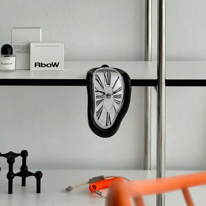 Surrealist Melting ABS Table Clock, Dali-Inspired Shelf Decor