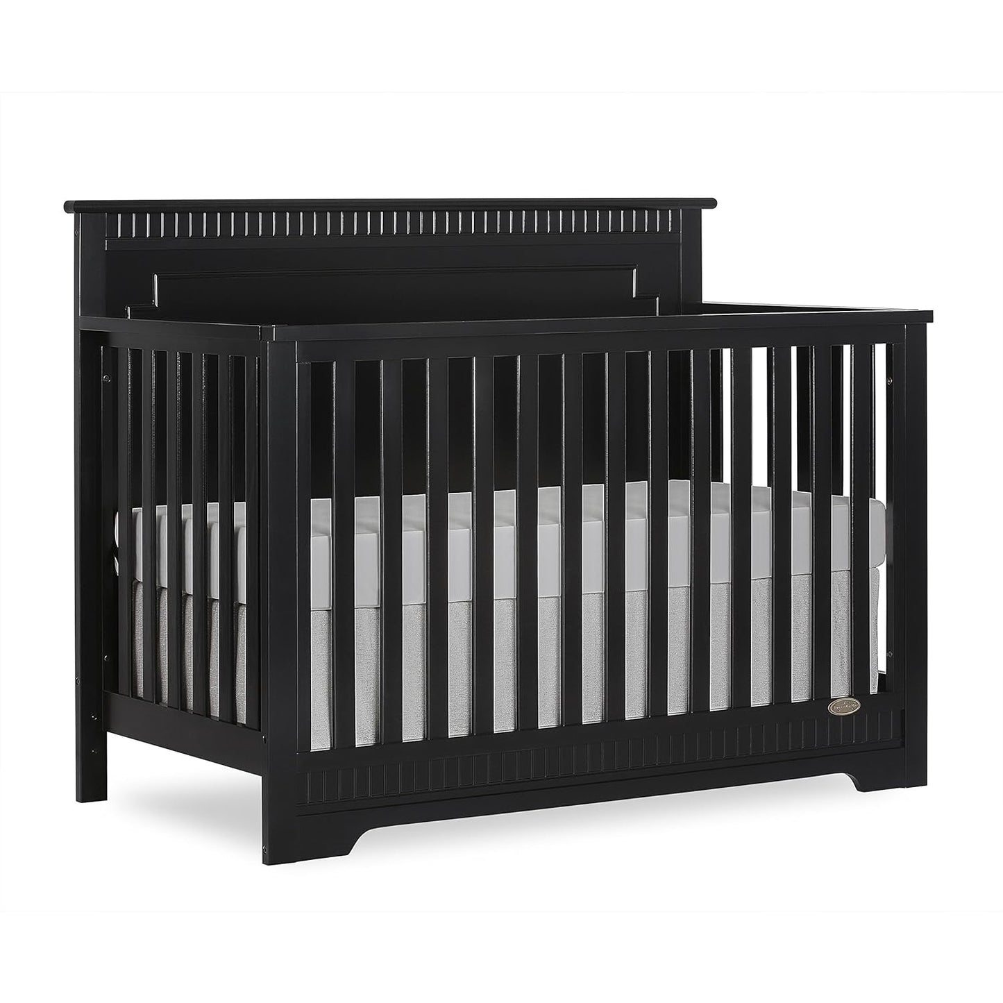 Morgan 5 in 1 Convertible Crib in Black, Greengaurd Gold Certified, Built of Sustainable New Zealand Pinewood Baby Products Cribs Furniture Infant & Toddler Beds Nursery