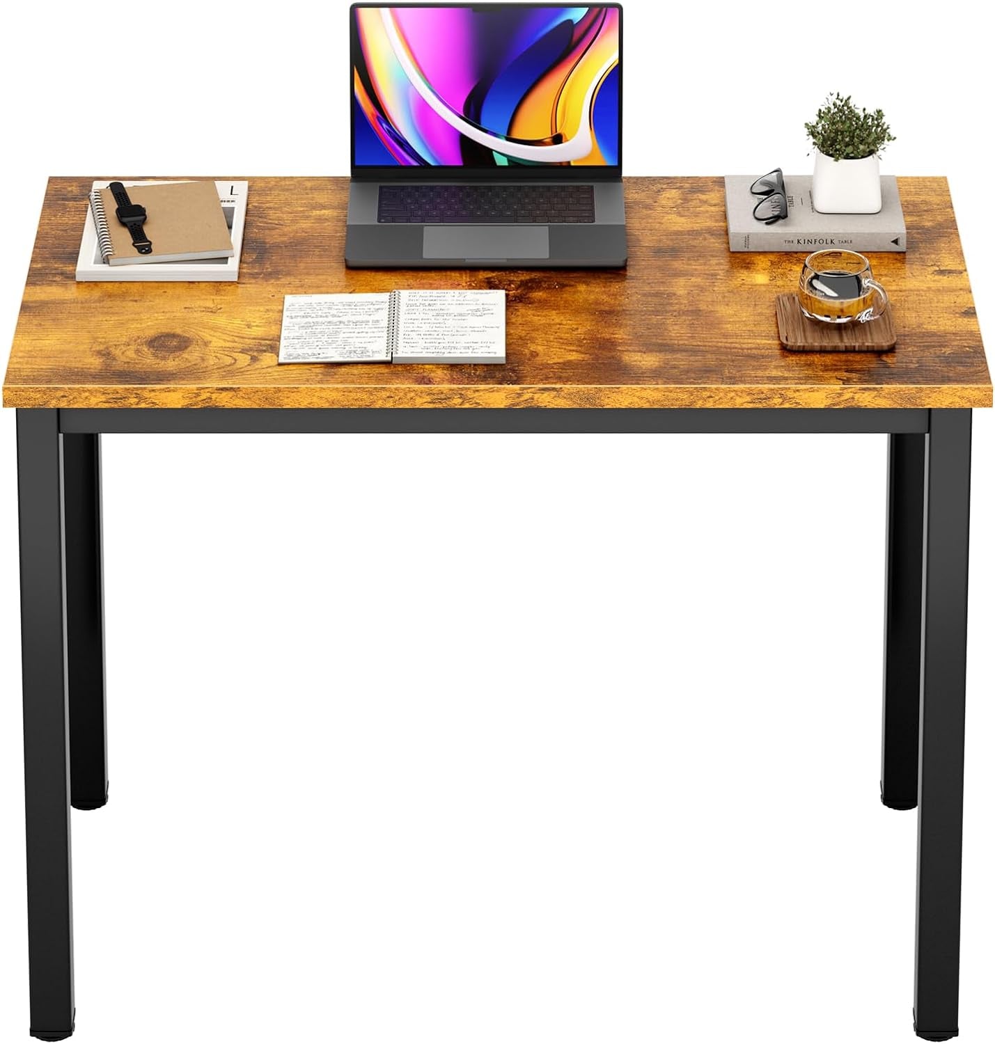 Dlandhome 47 Inches Medium Computer Desk, Composite Wood Board, Decent and Steady Home Office Desk/Workstation/Table, BS1-120BW Furniture Home & Kitchen Home Office Desks Home Office Furniture