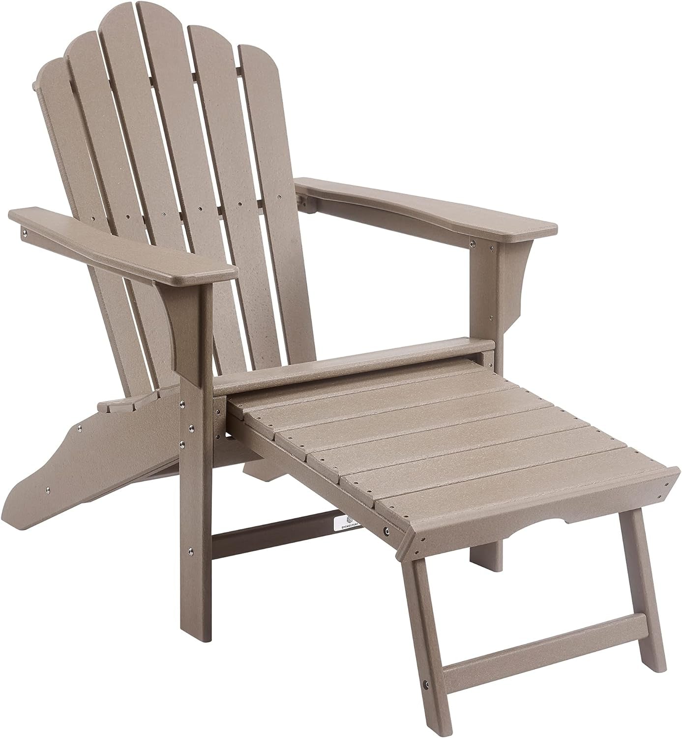 Outdoor Adirondack Chair, Classic Adirondack Chair with Ottoman, Weather Resistant Chairs for Patio, Garden, Beach, Pool, Brown Adirondack Chairs Chairs Lawn & Garden Patio Patio Furniture & Accessories Patio Seating