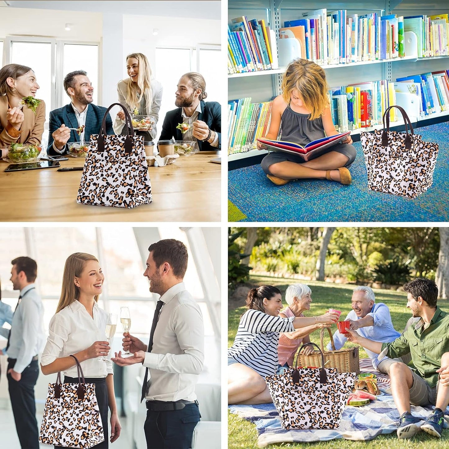 Lunch Bag Insulated Lunch Tote Bag Lunch Box Container Cooler Bag with Front Pocket Reusable Lunch Bags for Women Men Adults Work Hiking Picnic Home & Kitchen Kitchen & Dining Lunch Bags Storage & Organization Travel & To-Go Food Containers