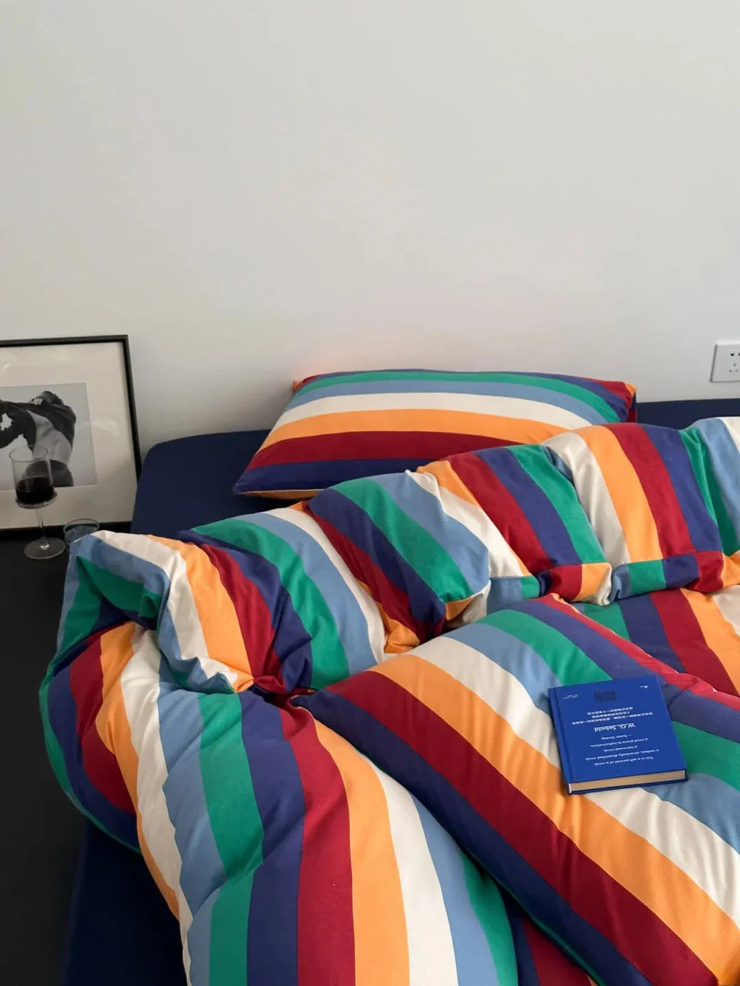 Soft Bold Rainbow Stripe Cotton Bedding Set