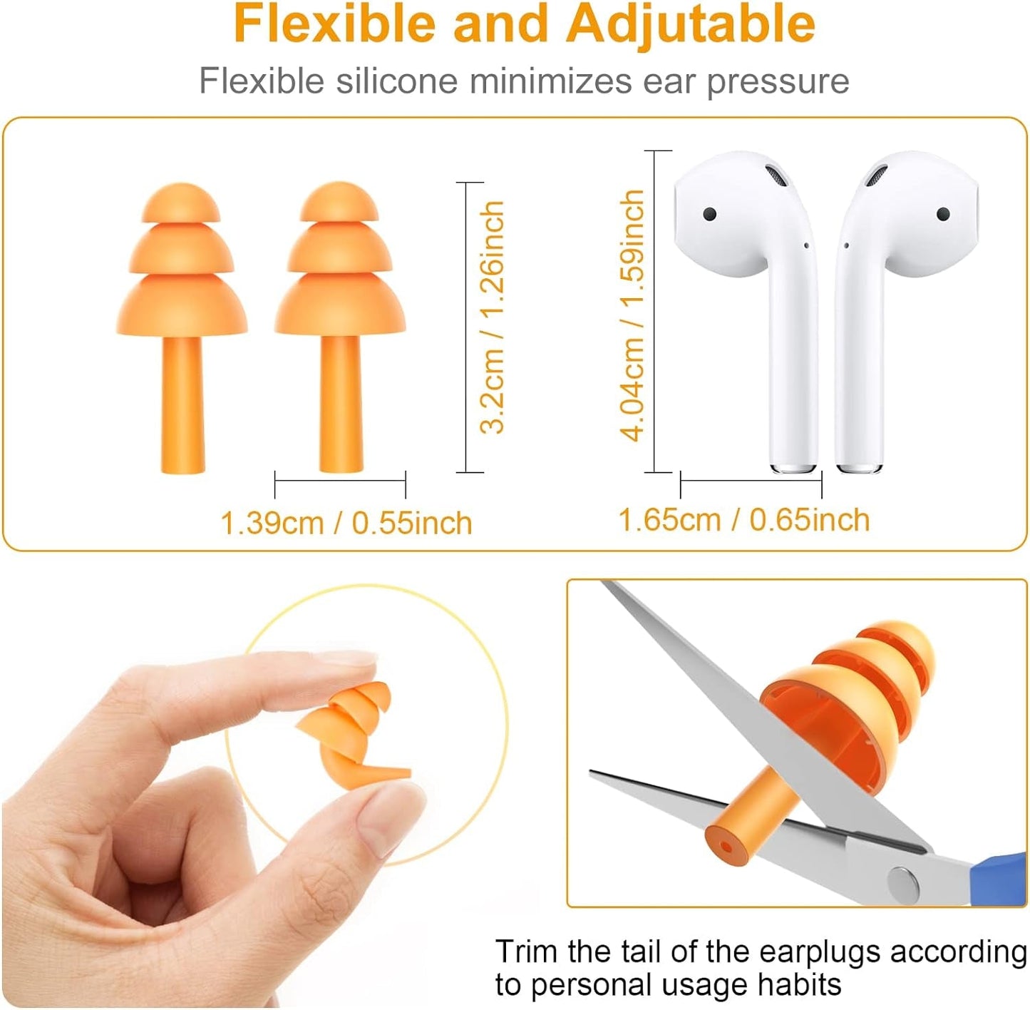 Ear Plugs for Swimming, 10 Pairs Reusable Ear Plugs, Ear Plugs Swimming for Kids and Adults. Swimming Ear Plugs, Ear Plugs for Swimming Pool / Shower Bathing and Other Water Sports Ear Care Earplugs Health & Household Health Care