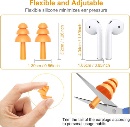 Ear Plugs for Swimming, 10 Pairs Reusable Ear Plugs, Ear Plugs Swimming for Kids and Adults. Swimming Ear Plugs, Ear Plugs for Swimming Pool / Shower Bathing and Other Water Sports Ear Care Earplugs Health & Household Health Care