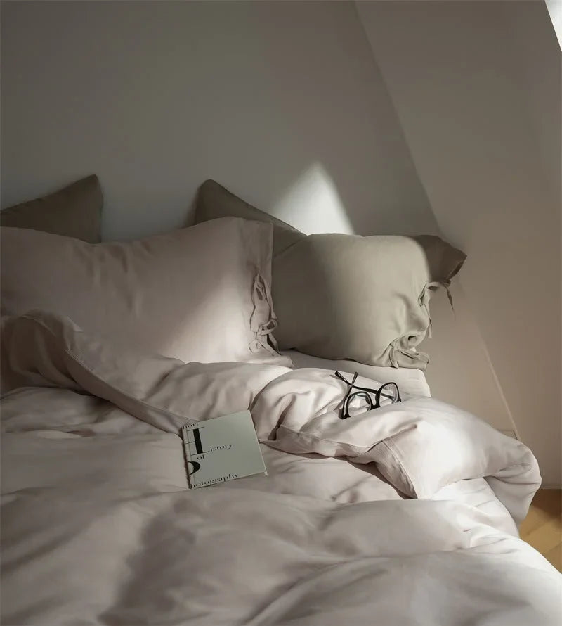 Silky Soft Tie Closure Tencel Bedding Set
