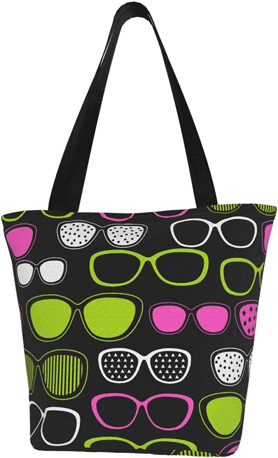 Antcreptson Eyeglasses Pop-Art Canvas Tote Bag for Women Travel Work Shopping Grocery Top Handle Purses Large Totes Reusable Handbags Cotton Shoulder Bags for Women Travel Work Shopping Grocery Home & Kitchen Kitchen & Dining Luggage & Bags Reusable Grocery Bags Shopping Totes Storage & Organization Travel & To-Go Food Containers