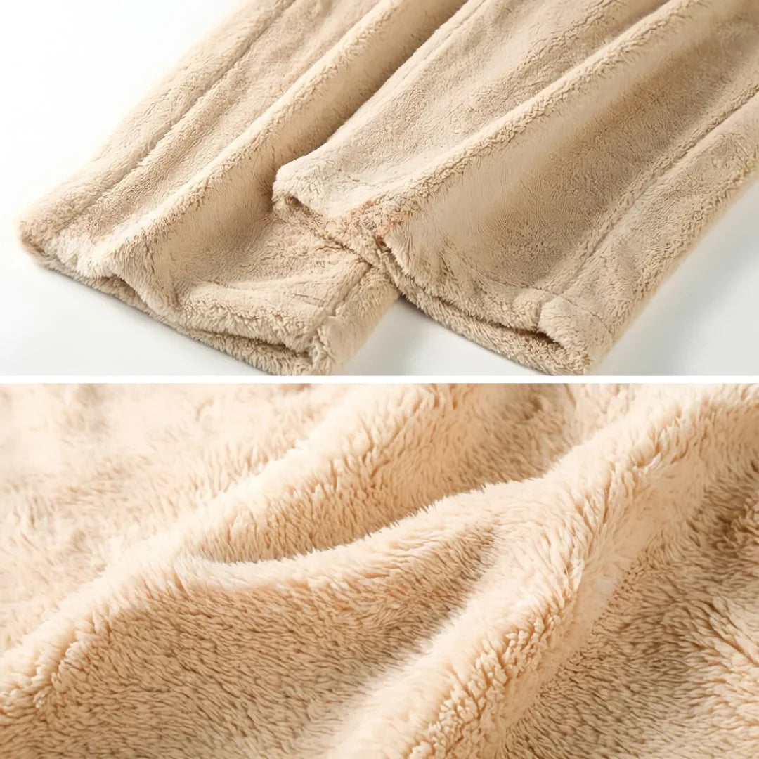 Plush Hooded Flannel Fleece Pajama Set