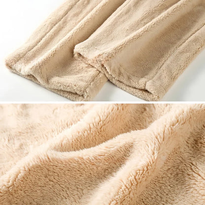 Plush Hooded Flannel Fleece Pajama Set