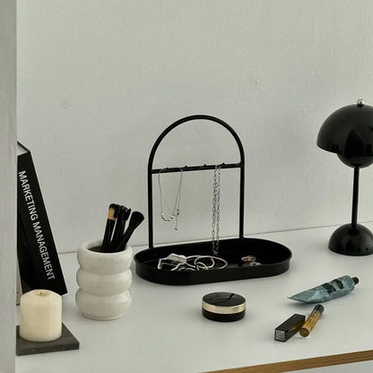 Sleek Arched Metal Jewelry Organizer
