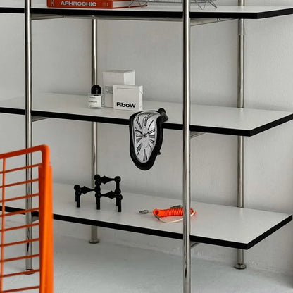 Surrealist Melting ABS Table Clock, Dali-Inspired Shelf Decor