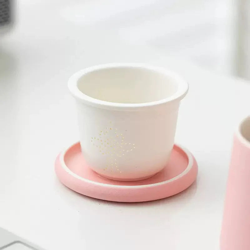 Frosted Ombre Ceramic Mug with Lid