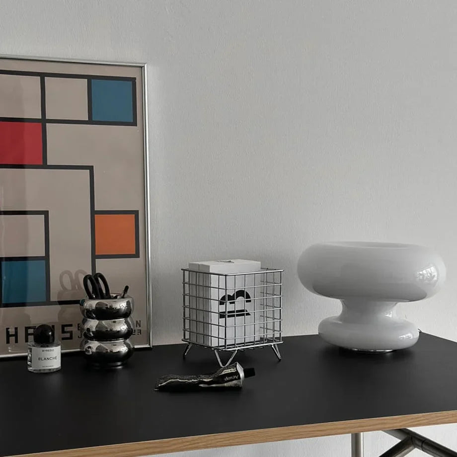 Minimalist Grid Metal Desktop Organizer