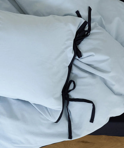 Soft Contrast Tie Washed Cotton Bedding Set