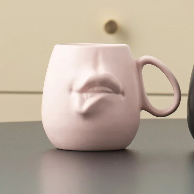Sculptural Abstract Face Ceramic Mug