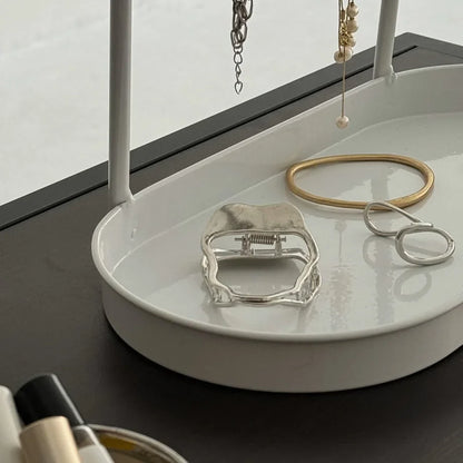 Sleek Arched Metal Jewelry Organizer