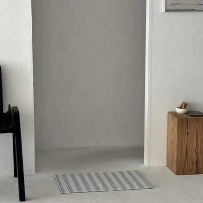 Textured Pinstripe PVC Coil Accent Rug