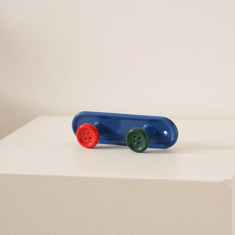 Playful Button Ceramic Wall Hooks