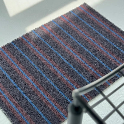 Textured Loop Striped PVC Coil Accent Rugs