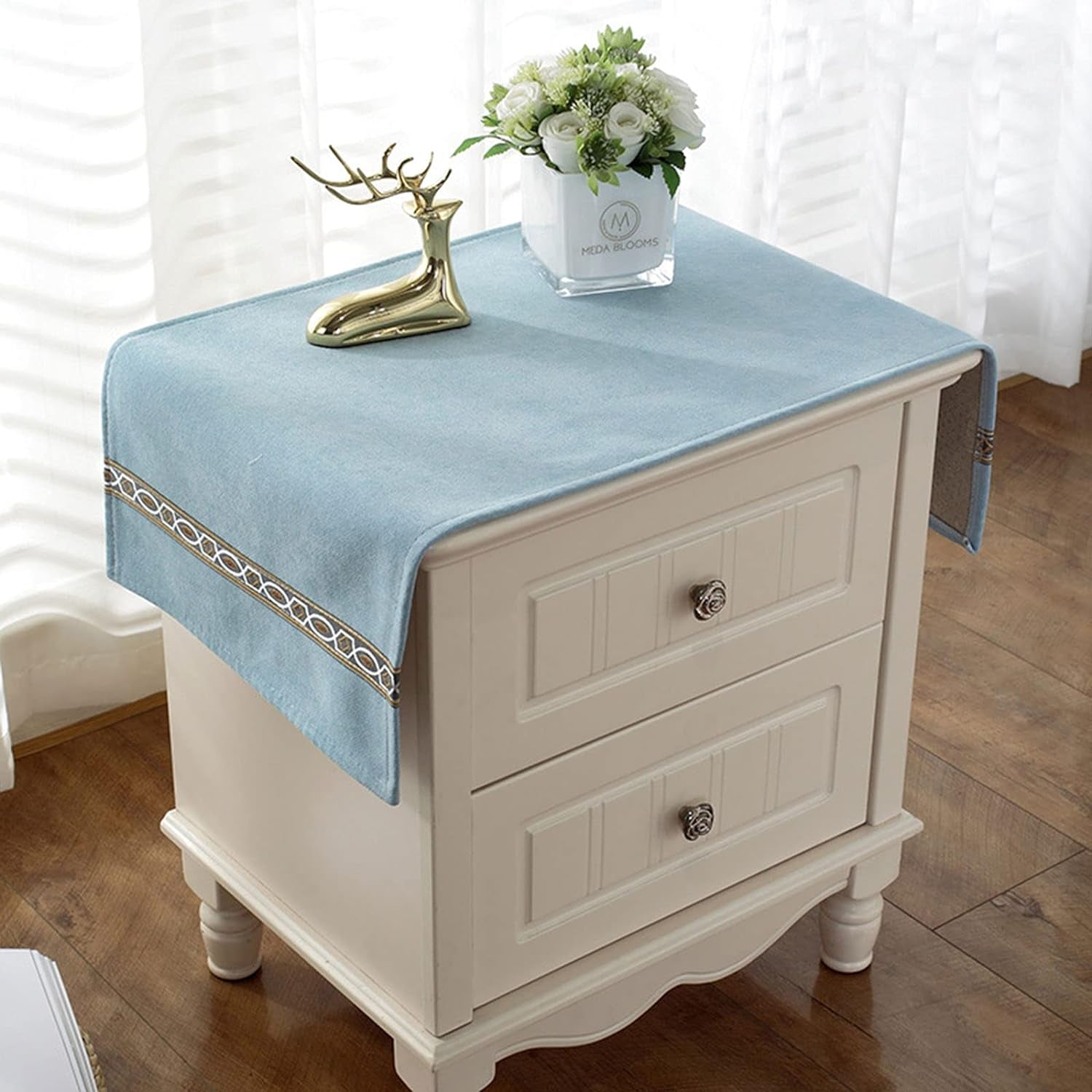 15.7×35.4 Inch Bedside Tablecloth Table Dustcover Bedside Tablecover Bedside Tabletop Home Decoration Fabric Tablecloth Bedside Table Cover Table Covering Doilies for Furniture Décor Home & Kitchen Kitchen & Dining Kitchen & Table Linens Tablecloths