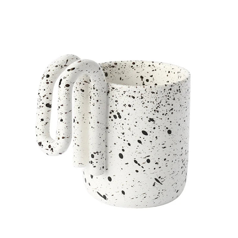 Sculptural Loop Handle Frosted Ceramic Mug