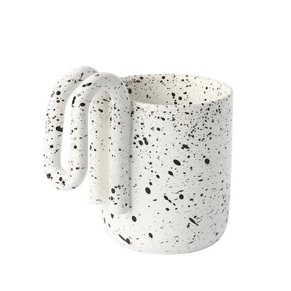 Sculptural Loop Handle Frosted Ceramic Mug