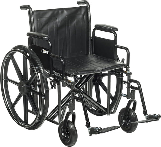 Drive Medical Sentra EC Heavy Duty Bariatric Transport Wheelchair with Detachable Desk Arms and Swing-Away Footrests, Black Mobility & Daily Living Aids Mobility Aids & Equipment Mobility Scooters & Accessories Self-Propelled Wheelchairs Wheelchairs