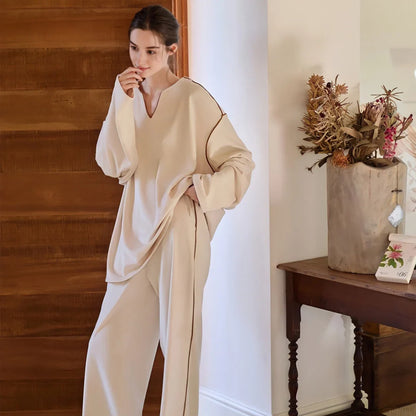 Soft Piped Plush Pajama Set