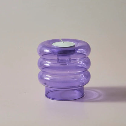 Bibendum Glass Candle Holder blown glass candle holder set candleholder