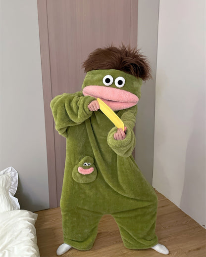 Big Mouth Monster Fleece Onesie Pajama tag__new_NEW