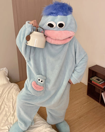 Big Mouth Monster Fleece Onesie Pajama tag__new_NEW