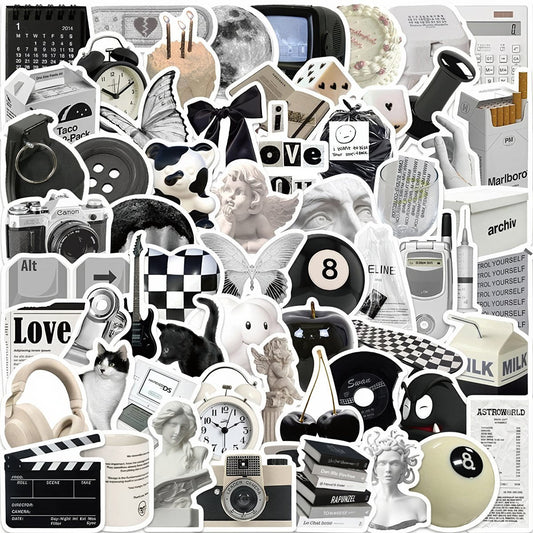 B&W Academia Girl Sticker Pack