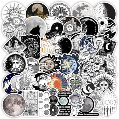 Monochrome Sun & Moon Sticker Pack