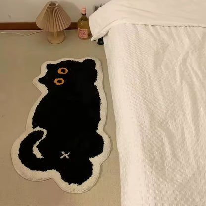 Black Cat Tufted Rug