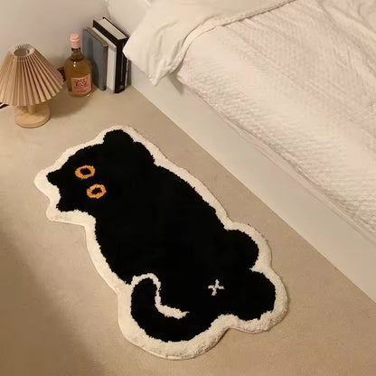 Black Cat Tufted Rug