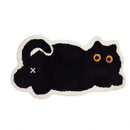 Black Cat Tufted Rug