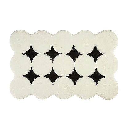 Black & White Circles Tufted Rug