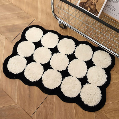 Black & White Circles Tufted Rug