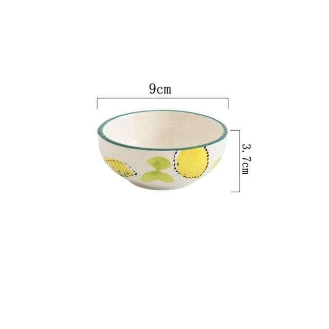 Lemon Print Ceramic Bowls Plate