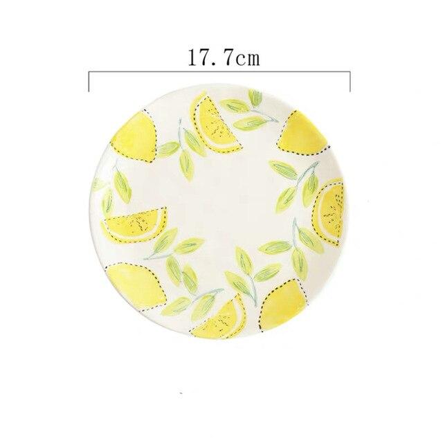 Lemon Print Ceramic Bowls Plate