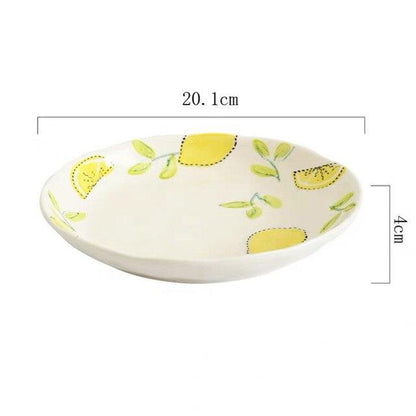 Lemon Print Ceramic Bowls Plate